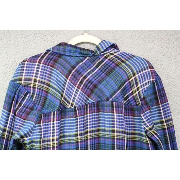 True Craft Gauzy Long Sleeve Plaid Button Up Dress-Size Large-Beaded - Picture 8 of 8